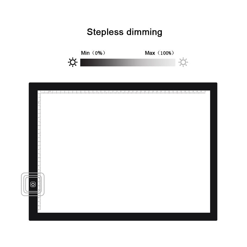 ELECTROPRIME A3 Size 8W 5V LED Ultra-thin Stepless Dimming Acrylic Copy Boards for Anime Sketch Drawing Sketchpad, with USB Cable & Plug