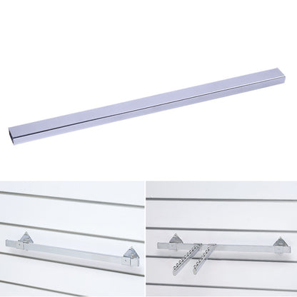 ELECTROPRIME 15x30mm Supermarket Shelves Display Electroplated Square Crossbar hook Bracket, Length: 1m
