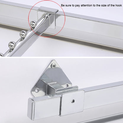ELECTROPRIME 15x30mm Supermarket Shelves Display Electroplated Square Crossbar hook Bracket, Length: 1m