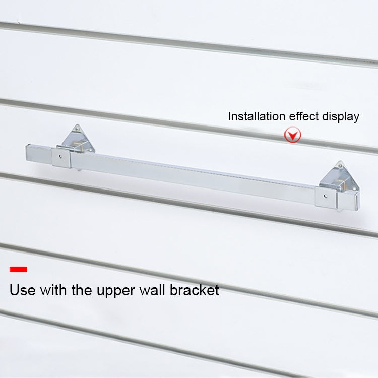 ELECTROPRIME 15x30mm Supermarket Shelves Display Electroplated Square Crossbar hook Bracket, Length: 1m