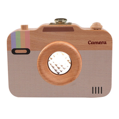 ELECTROPRIME Creative Wooden Children Camera Deciduous Tooth Preservation Box Baby Teeth Tooth House Storage Box