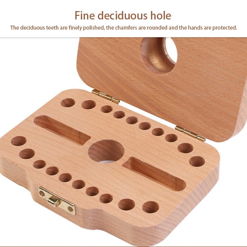 ELECTROPRIME Creative Wooden Children Camera Deciduous Tooth Preservation Box Baby Teeth Tooth House Storage Box
