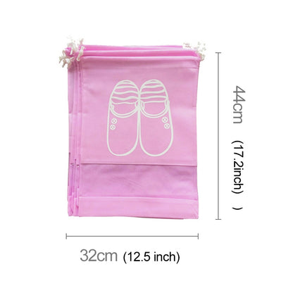 ELECTROPRIME Non-Woven Drawing Belt Shoe Pouch,Large Size(Pink)
