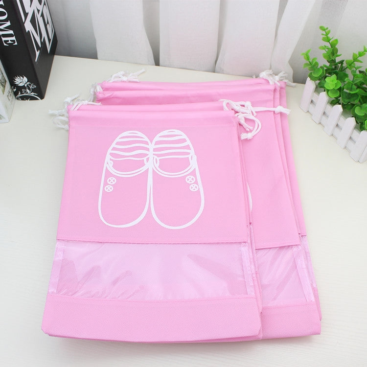ELECTROPRIME Non-Woven Drawing Belt Shoe Pouch,Small Size(Pink)