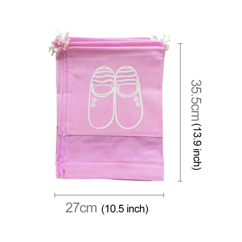 ELECTROPRIME Non-Woven Drawing Belt Shoe Pouch,Small Size(Pink)