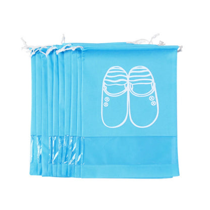 ELECTROPRIME Non-Woven Drawing Belt Shoe Pouch,Small Size(Blue)