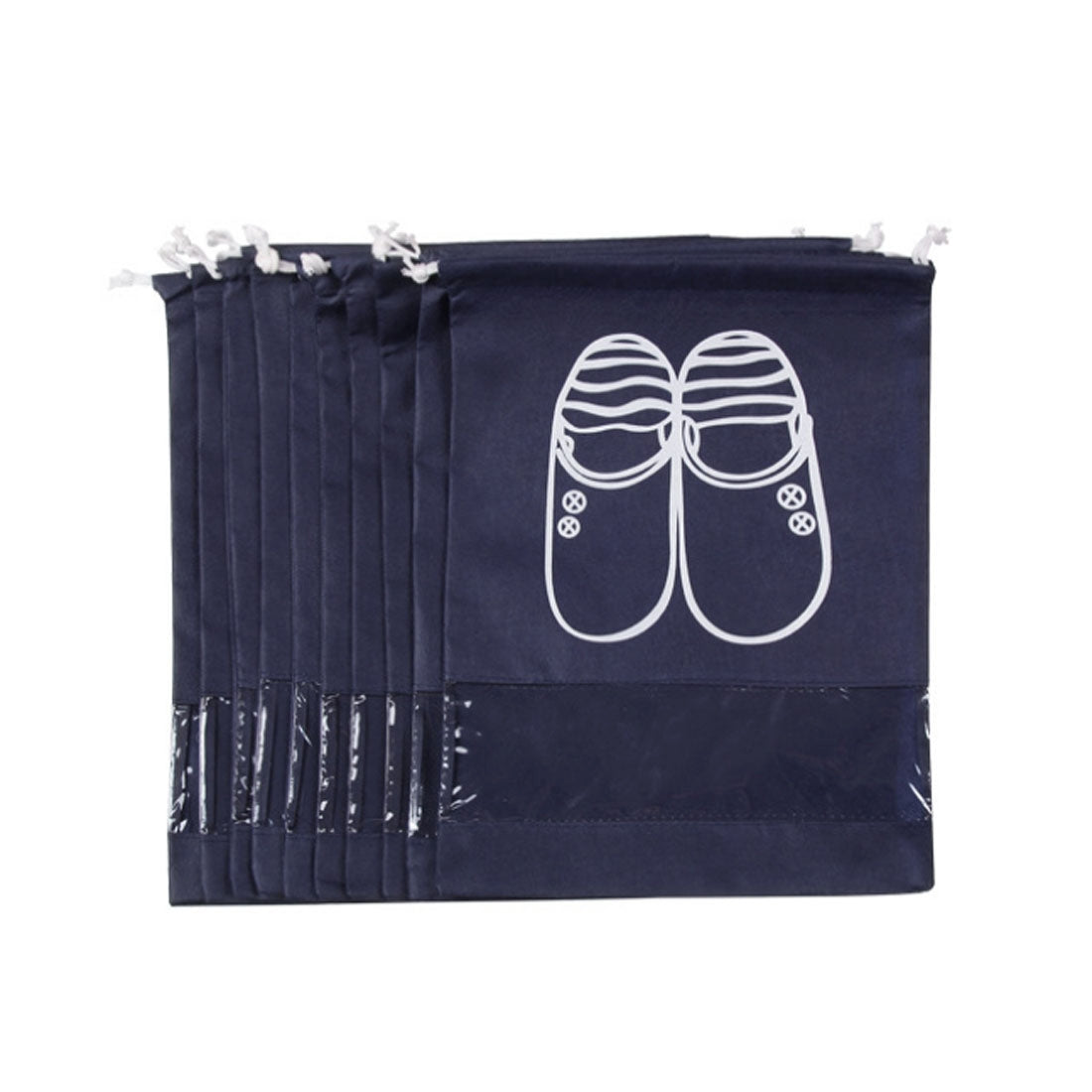 ELECTROPRIME Non-Woven Drawing Belt Shoe Pouch,Small Size(Navy Blue)