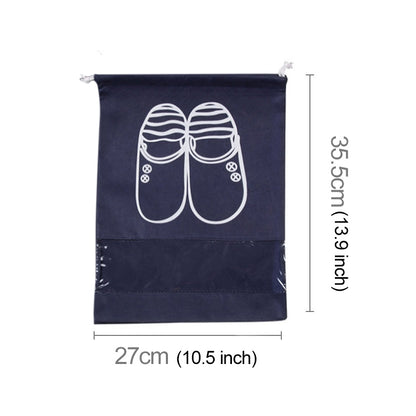 ELECTROPRIME Non-Woven Drawing Belt Shoe Pouch,Small Size(Navy Blue)