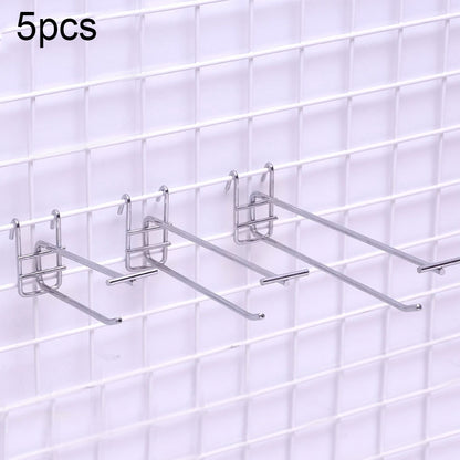 ELECTROPRIME 5pcs 5.8mm Supermarket Iron Grid Shelf Double Hook, Length: 15cm