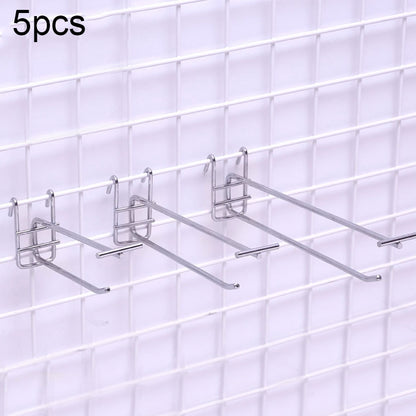 ELECTROPRIME 5pcs 5.8mm Supermarket Iron Grid Shelf Double Hook, Length: 20cm