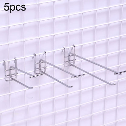 ELECTROPRIME 5pcs 5.8mm Supermarket Iron Grid Shelf Double Hook, Length: 25cm