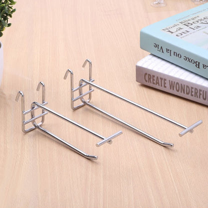 ELECTROPRIME 5pcs 5.8mm Supermarket Iron Grid Shelf Double Hook, Length: 25cm