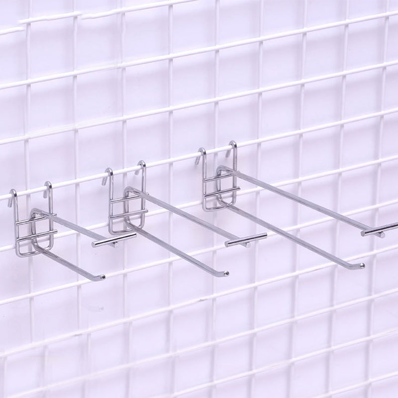 ELECTROPRIME 5.8mm Supermarket Iron Grid Shelf Double Hook, Length: 30cm