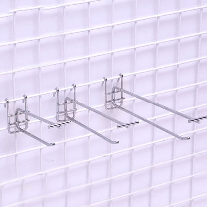 ELECTROPRIME 5.8mm Supermarket Iron Grid Shelf Double Hook, Length: 30cm