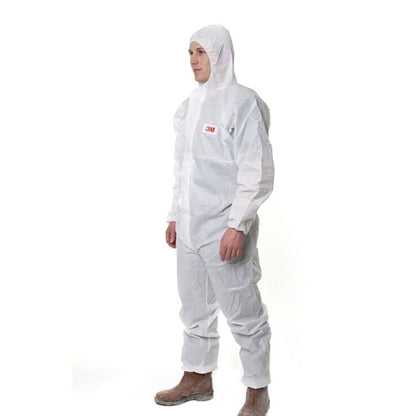 ELECTROPRIME 3M 4515 One-piece White Anti-static Anti-chemical Dustproof Sandblasting Suit with Cap, Size: M