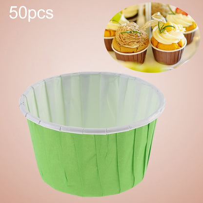 ELECTROPRIME 50pcs / Pack Round Lamination Cake Cup Muffin Cases Chocolate Cupcake Liner Baking Cup, Size: 5 x 3.8  x 3cm (Green)