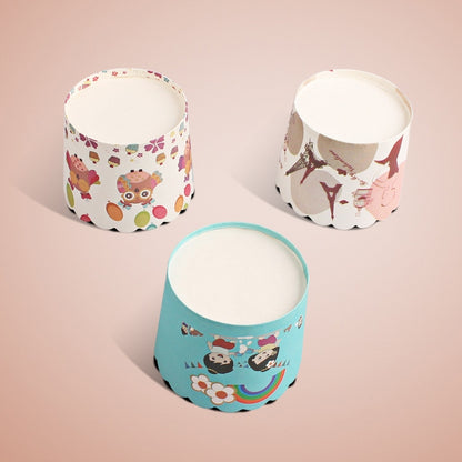 ELECTROPRIME 24pcs / Pack Round Lamination Cake Cup Muffin Cases Chocolate Cupcake Liner Baking Cup, Size: 7 x 6  x 5.5cm, Random Color Delivery