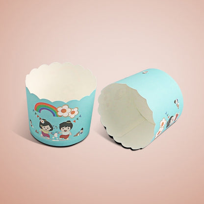 ELECTROPRIME 24pcs / Pack Round Lamination Cake Cup Muffin Cases Chocolate Cupcake Liner Baking Cup, Size: 7 x 6  x 5.5cm, Random Color Delivery