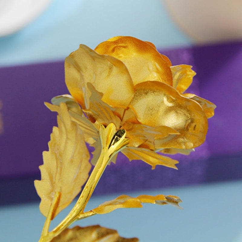 ELECTROPRIME 24K Golden Foil Plated Decoration Rose Artificial Flower, Random Color Delivery
