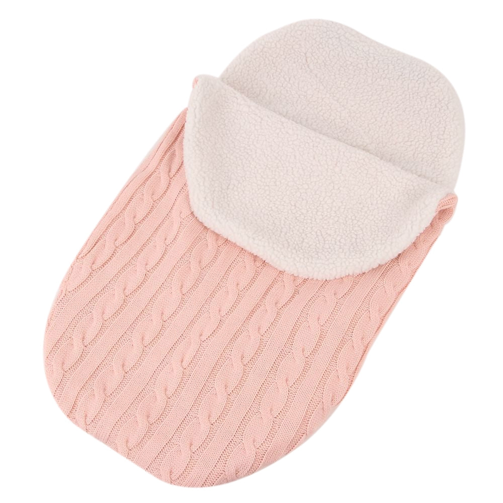 ELECTROPRIME Thick Baby Swaddle Wrap Knit Envelope Sleeping Bag Newborn Infant Warm Bands Indoor Infant Stroller Sleeping Bag (Pink)