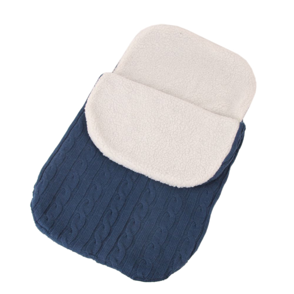 ELECTROPRIME Thick Baby Swaddle Wrap Knit Envelope Sleeping Bag Newborn Infant Warm Bands Indoor Infant Stroller Sleeping Bag (Blue)