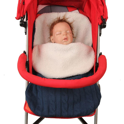 ELECTROPRIME Thick Baby Swaddle Wrap Knit Envelope Sleeping Bag Newborn Infant Warm Bands Indoor Infant Stroller Sleeping Bag (Blue)