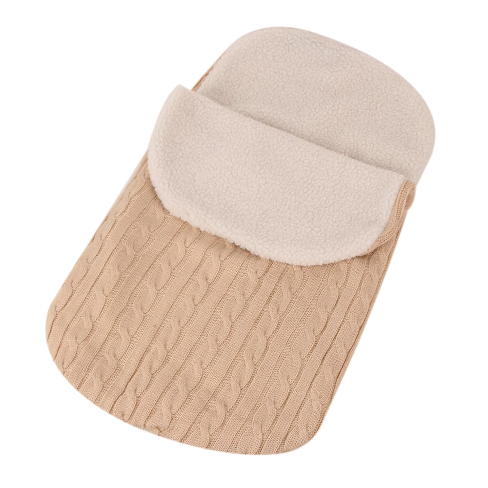 ELECTROPRIME Thick Baby Swaddle Wrap Knit Envelope Sleeping Bag Newborn Infant Warm Bands Indoor Infant Stroller Sleeping Bag (Beige)
