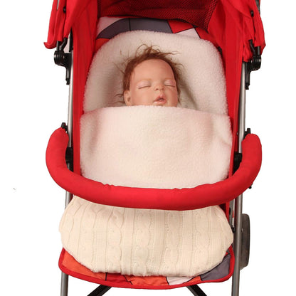 ELECTROPRIME Thick Baby Swaddle Wrap Knit Envelope Sleeping Bag Newborn Infant Warm Bands Indoor Infant Stroller Sleeping Bag (White)