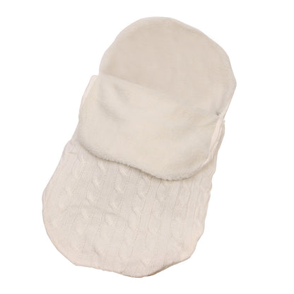 ELECTROPRIME Thick Baby Swaddle Wrap Knit Envelope Sleeping Bag Newborn Infant Warm Bands Indoor Infant Stroller Sleeping Bag (White)