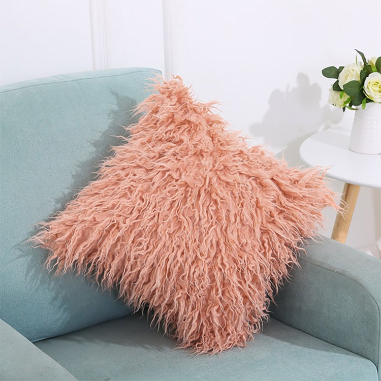 ELECTROPRIME Velvet Long Plush Pillow Cover Popular Square Furry Cover Home Bed Room Decoration Pillowcase, Size: 45 x 45cm(Pink)
