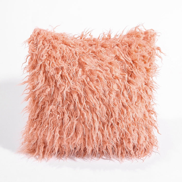 ELECTROPRIME Velvet Long Plush Pillow Cover Popular Square Furry Cover Home Bed Room Decoration Pillowcase, Size: 45 x 45cm(Pink)