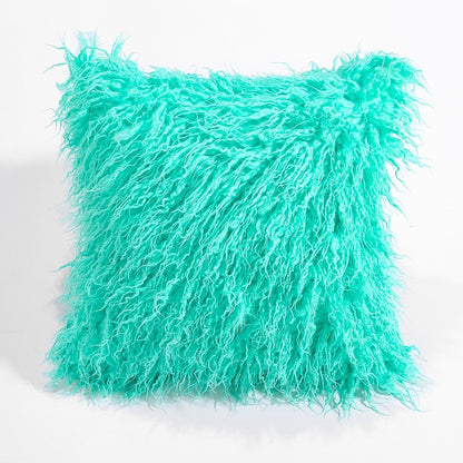 ELECTROPRIME Velvet Long Plush Pillow Cover Popular Square Furry Cover Home Bed Room Decoration Pillowcase, Size: 45 x 45cm(Green)