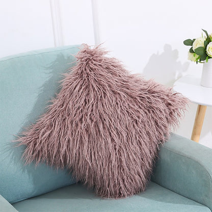 ELECTROPRIME Velvet Long Plush Pillow Cover Popular Square Furry Cover Home Bed Room Decoration Pillowcase, Size: 45 x 45cm(Purple)