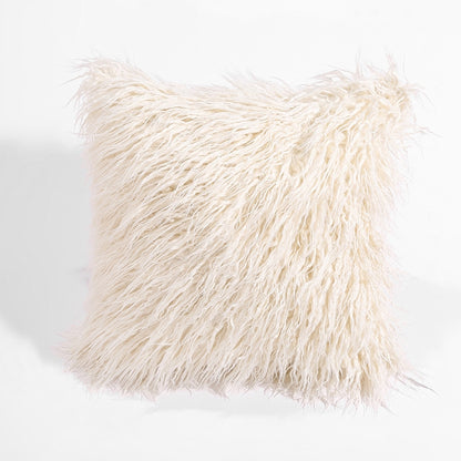 ELECTROPRIME Velvet Long Plush Pillow Cover Popular Square Furry Cover Home Bed Room Decoration Pillowcase, Size: 45 x 45cm(Beige)