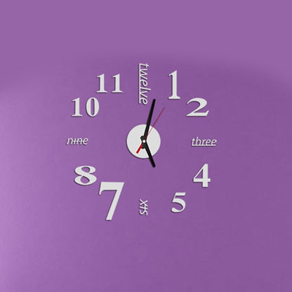 ELECTROPRIME Lovelife WC37130 Acrylic English Digital DIY Stereo Wall Clock Wall Stick Clock (White)
