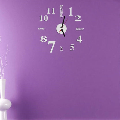 ELECTROPRIME Lovelife WC37130 Acrylic English Digital DIY Stereo Wall Clock Wall Stick Clock (White)