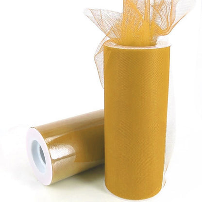 ELECTROPRIME Fashion 20D Polyester Tulle Roll, Wedding Birthday Decoration Decorative Crafts Supplies, Total Length: 22.8m, Width:15cm(Yellow)