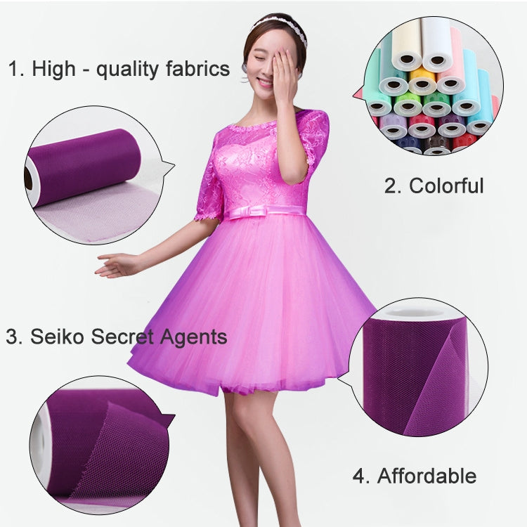ELECTROPRIME Fashion 20D Polyester Tulle Roll, Wedding Birthday Decoration Decorative Crafts Supplies, Total Length: 22.8m, Width:15cm(Yellow)