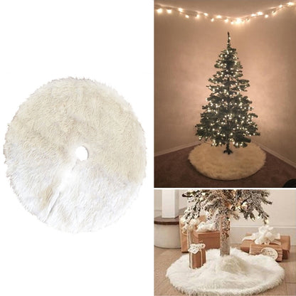 ELECTROPRIME Christmas Tree Plush Skirt White Round Ornament Decoration, Diameter: 78cm(White)