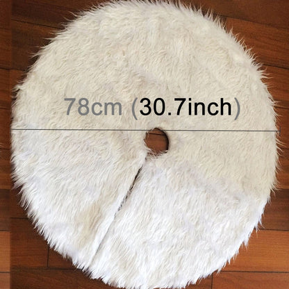 ELECTROPRIME Christmas Tree Plush Skirt White Round Ornament Decoration, Diameter: 78cm(White)