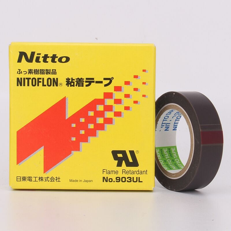 ELECTROPRIME NO.903UL 0.08mm Thickness NITTO DENKO Teflon High Temperature Tape for Sealing Machine , Size: 10m x 38mm