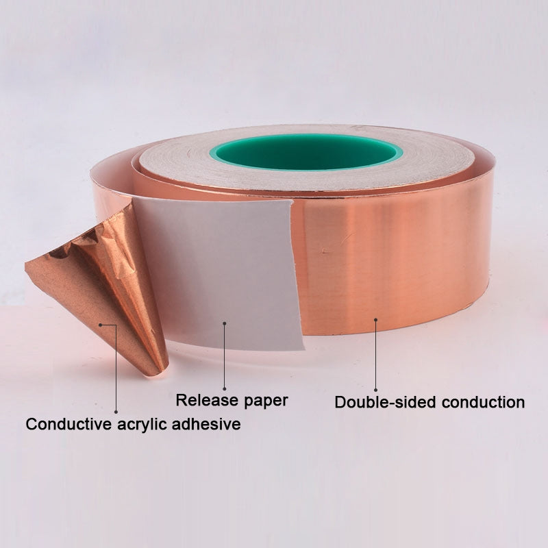 ELECTROPRIME Pure Copper Double-sided Conductive Copper Foil Tape Signal Masking Tape, Size: 20m x 30mm