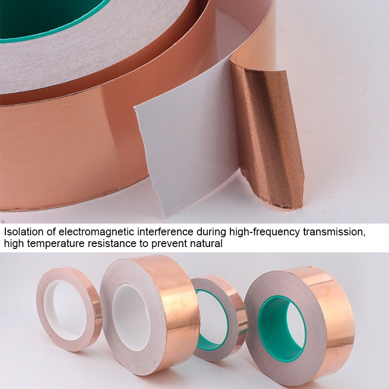 ELECTROPRIME Pure Copper Double-sided Conductive Copper Foil Tape Signal Masking Tape, Size: 20m x 30mm