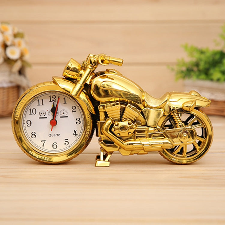 ELECTROPRIME Cartoon Motorcycle Alarm Clock Bedroom Plastic Pointer Alarm Clock, Size: 23*13*6cm(Gold)