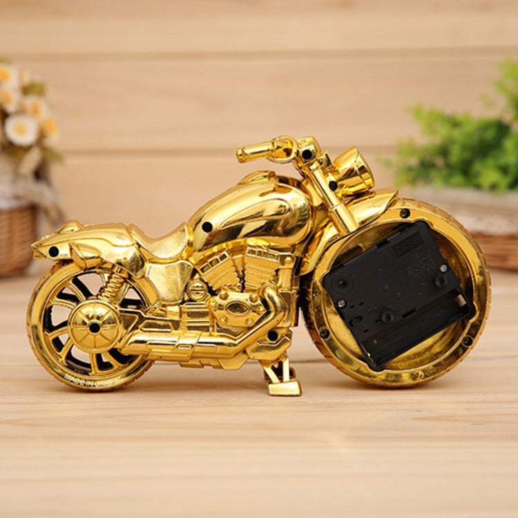 ELECTROPRIME Cartoon Motorcycle Alarm Clock Bedroom Plastic Pointer Alarm Clock, Size: 23*13*6cm(Gold)