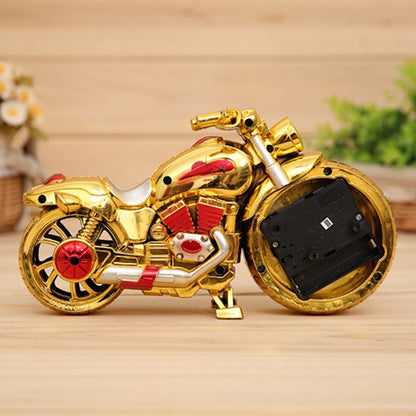ELECTROPRIME Cartoon Motorcycle Alarm Clock Bedroom Plastic Pointer Alarm Clock, Size: 23*13*6cm(Gold, Red)