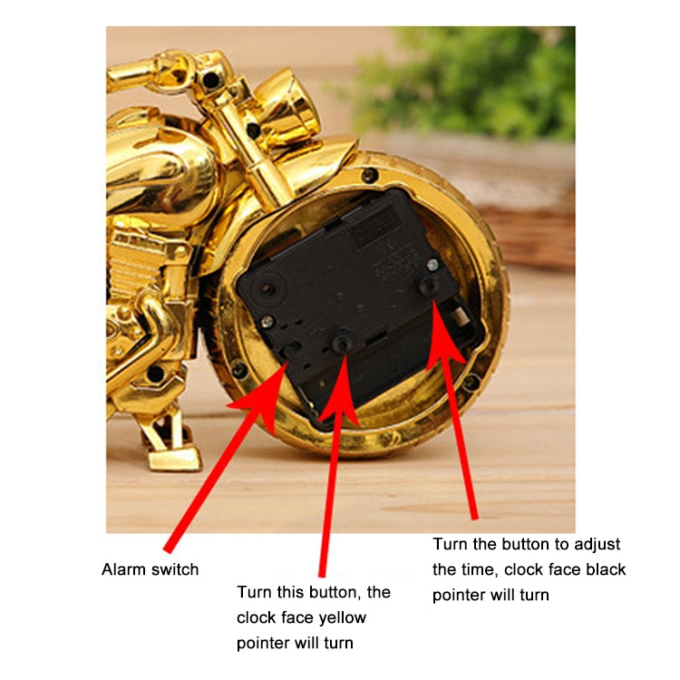 ELECTROPRIME Cartoon Motorcycle Alarm Clock Bedroom Plastic Pointer Alarm Clock, Size: 23*13*6cm(Black) 