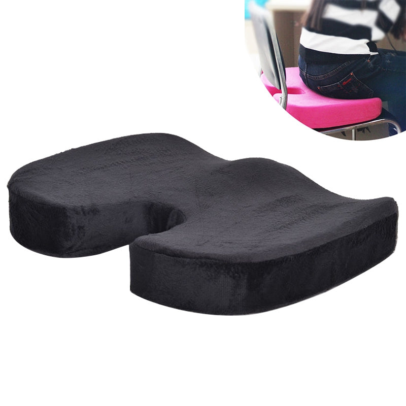 ELECTROPRIME W-shaped Rebound Memory Foam Anti-Hemorrhoids Car Health Buttock Cushion, Size: 45x35x7cm(Black)