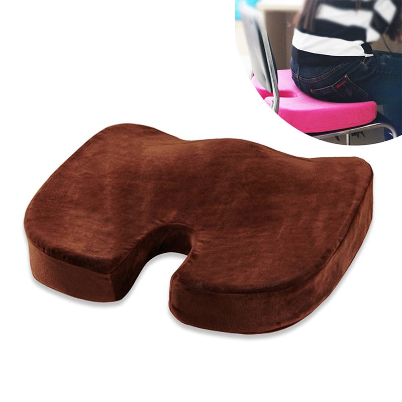 ELECTROPRIME W-shaped Rebound Memory Foam Anti-Hemorrhoids Car Health Buttock Cushion, Size: 45x35x7cm(Coffee)