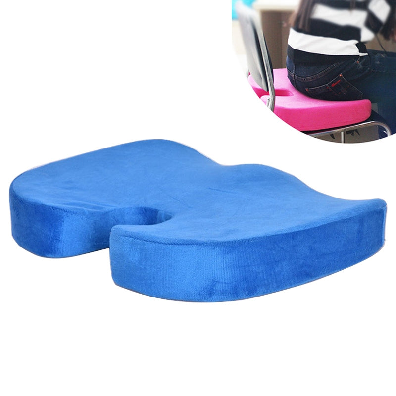 ELECTROPRIME W-shaped Rebound Memory Foam Anti-Hemorrhoids Car Health Buttock Cushion, Size: 45x35x7cm(Blue)